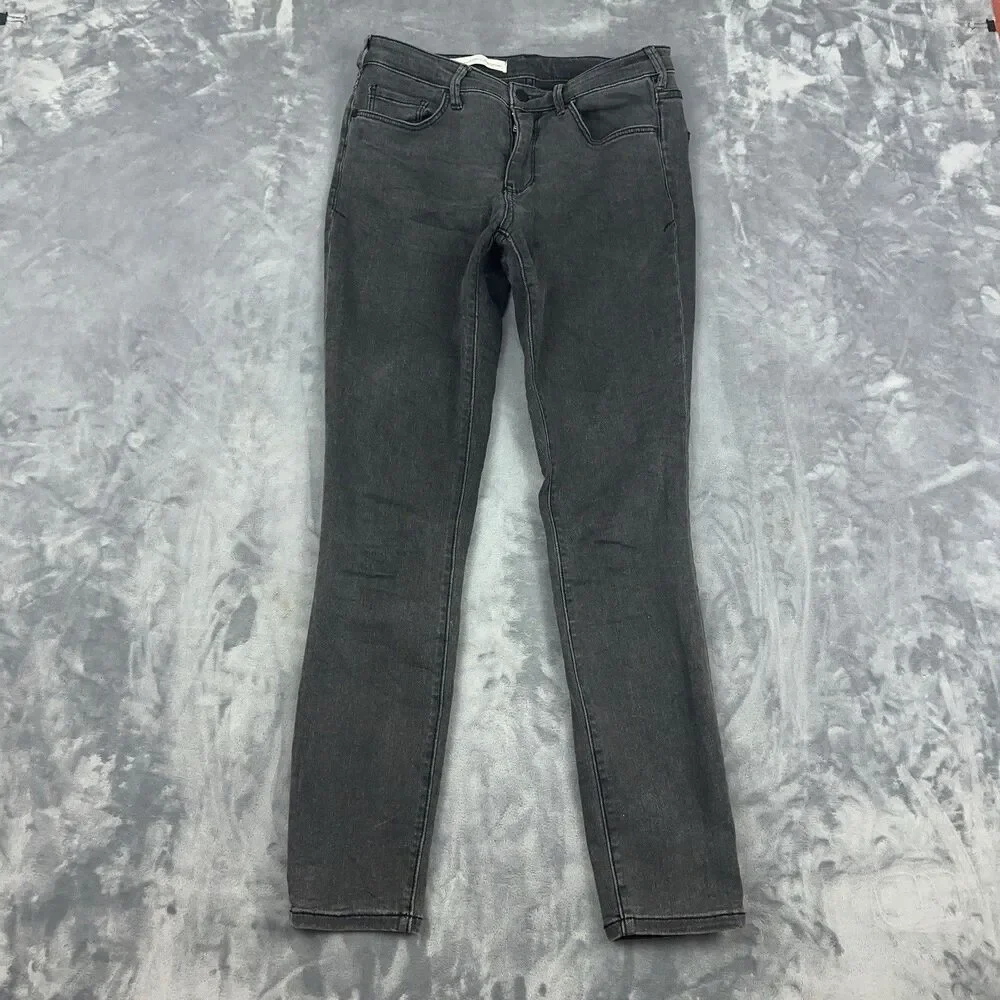 Pilcro and the Letterpress Anthropologie Mid-Rise Skinny Jean Faded Black 29X28